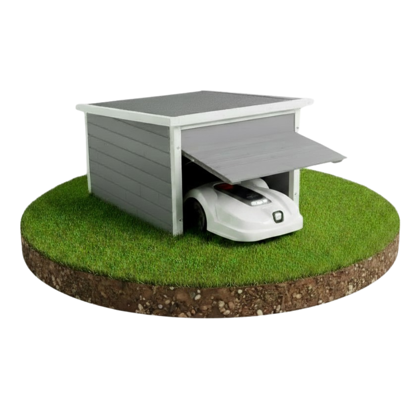Rasenroboter-Garage, Rasenmäher Haus für selbstfahrende Rasenmähroboter, Holz