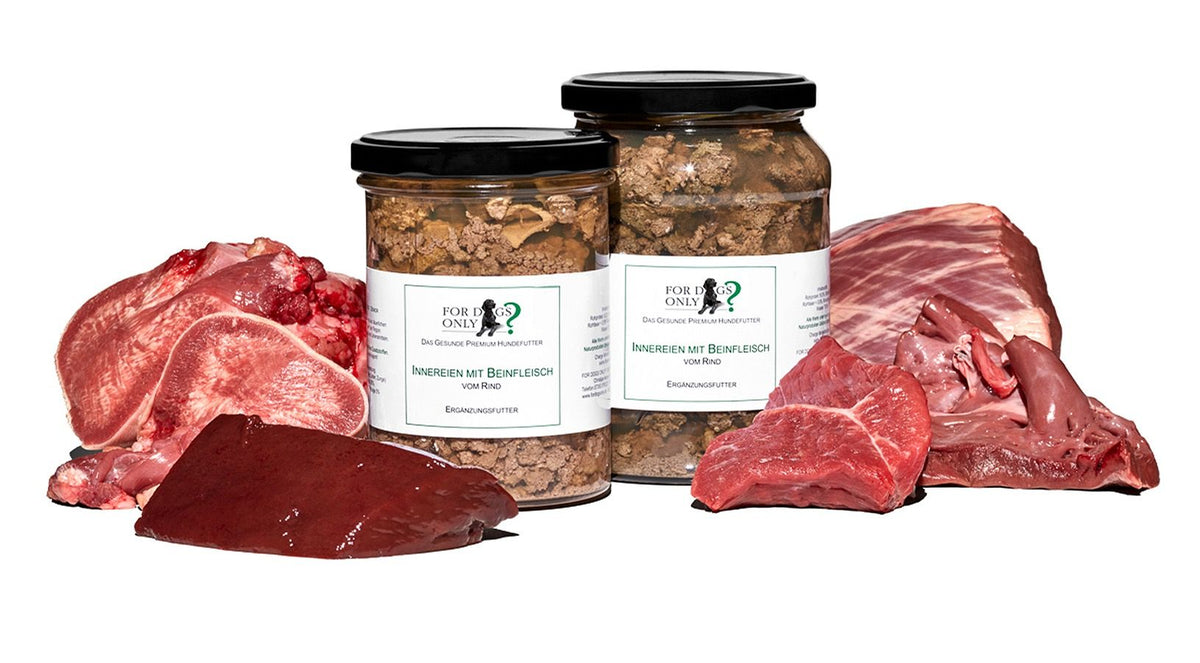 For Dogs Only Premium Hundefutter Innereien & Beinfleisch Pur - Ergänzungsfutter