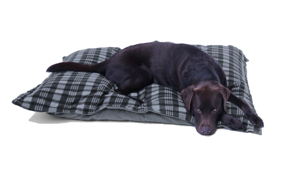 Hundebett / Hundekissen XXL grau/Karo, 120x100 cm, Wendekissen