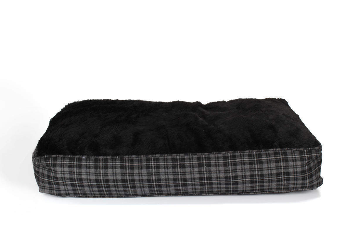 Hundekissen extra dick, grau / schwarz