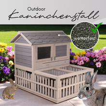 SunnyDeals Hasenstall l Kaninchenstall für draußen l grau/braun