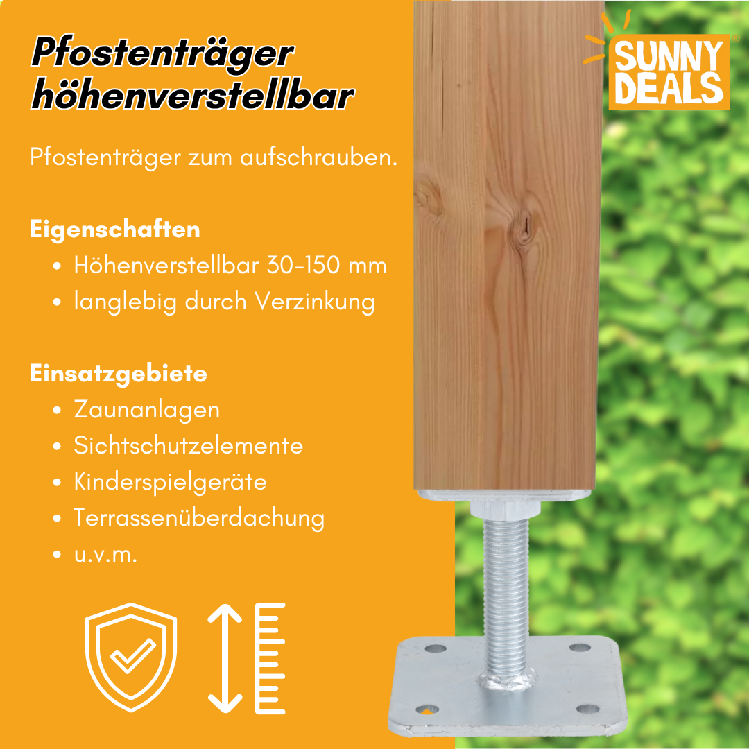 SunnyDeals Pfostenträger höhenverstellbar