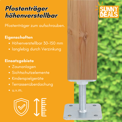 SunnyDeals Pfostenträger höhenverstellbar