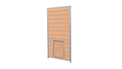 Hundezwinger Holzelemente Sonderserie mit Schlupf und Klappe