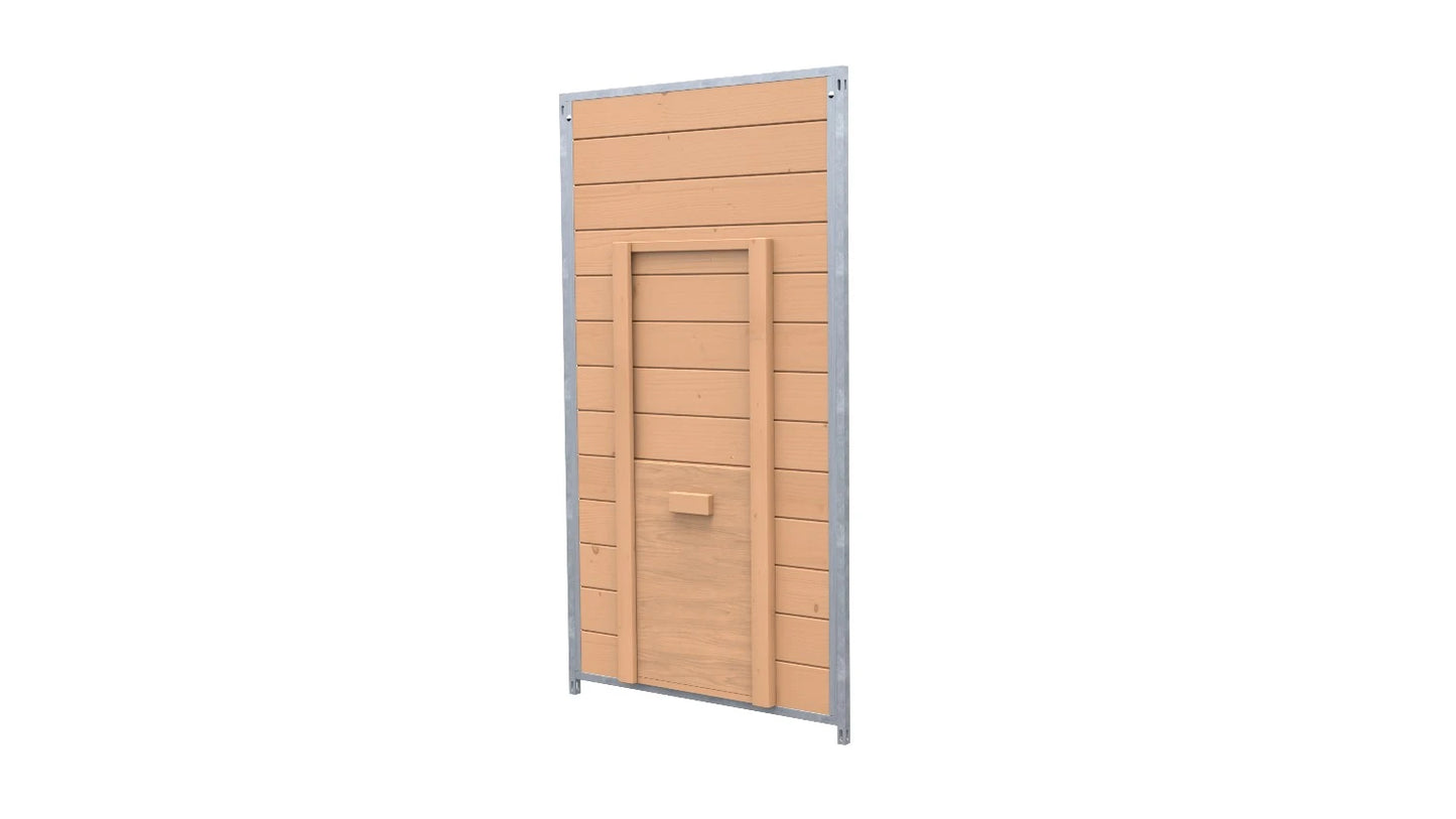 Hundezwinger Holzelemente Sonderserie mit Schlupf und Schieber