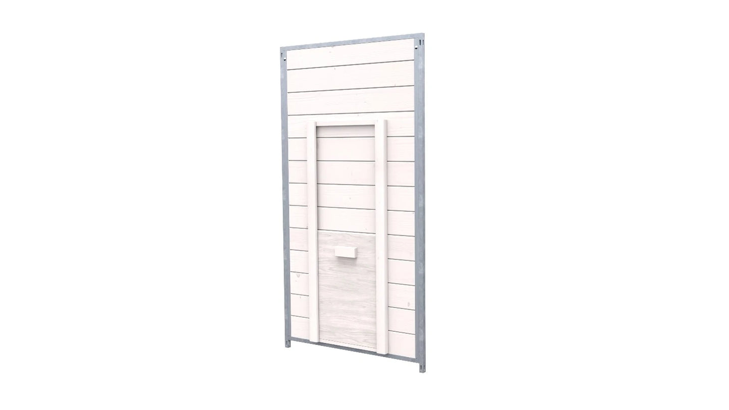 Hundezwinger Holzelemente Sonderserie mit Schlupf und Schieber