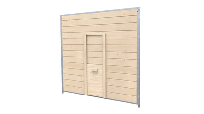 Hundezwinger Holzelemente Sonderserie mit Schlupf und Schieber