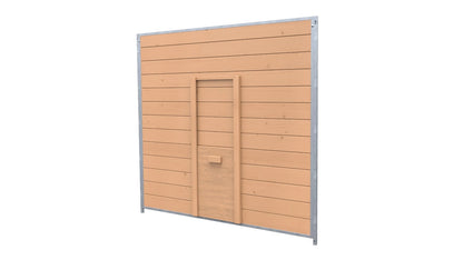 Hundezwinger Holzelemente Sonderserie mit Schlupf und Schieber