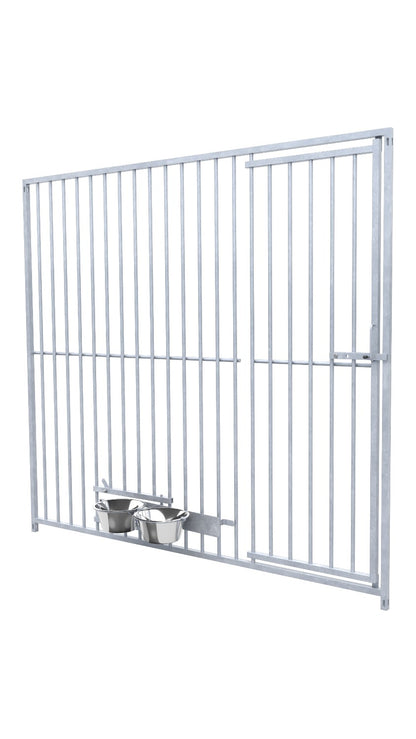 Preisstar Hundezwinger Rohrstab-Elemente mit Tür und Futterset 8 cm Rohrabstand