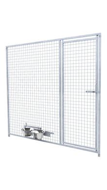 Preisstar Hundezwinger Gitter-Elemente mit Tür und Futterset 5x5 cm Maschenweite