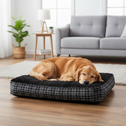 Hundekissen extra dick, grau / schwarz