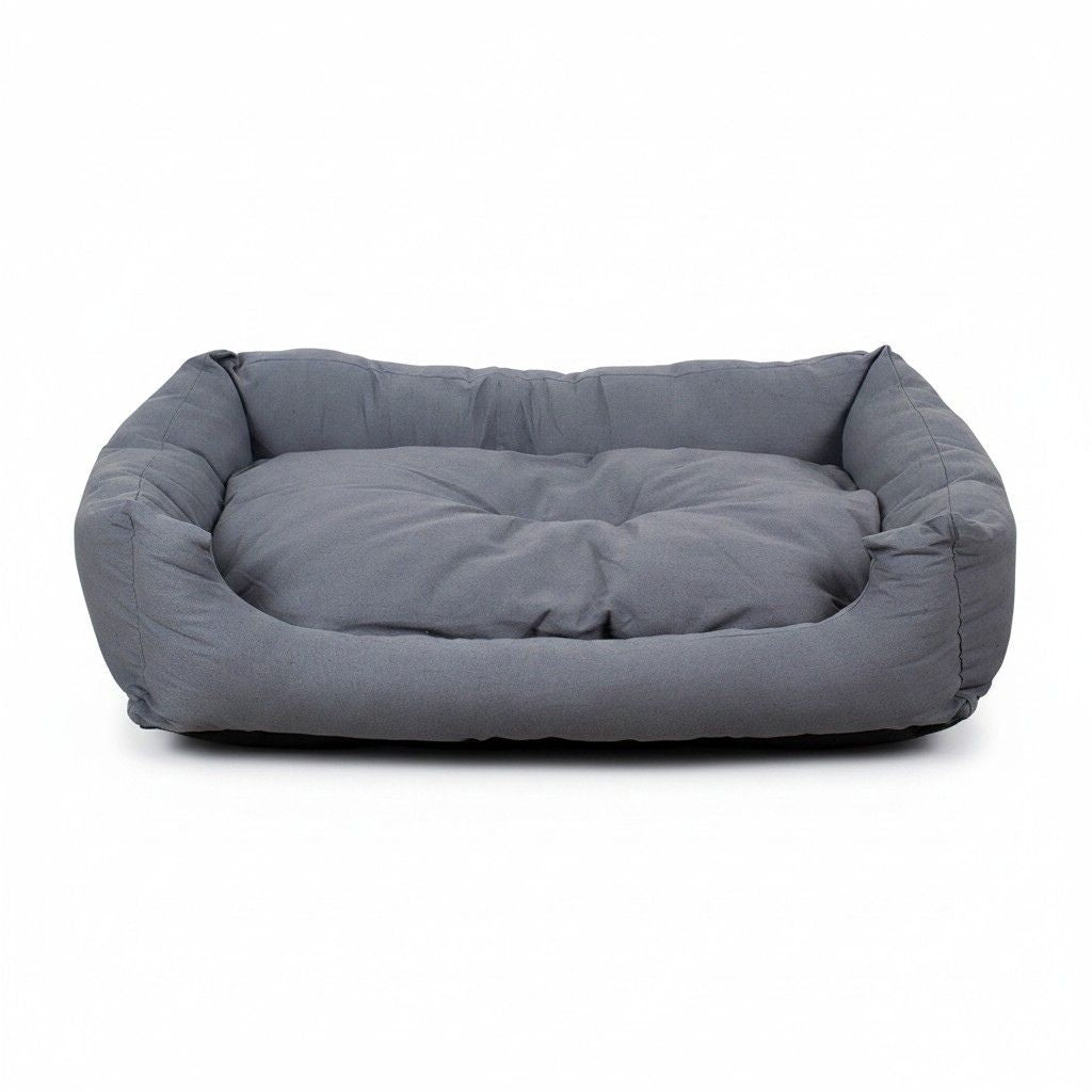 Hundebett modern grau, mit Wendekissen