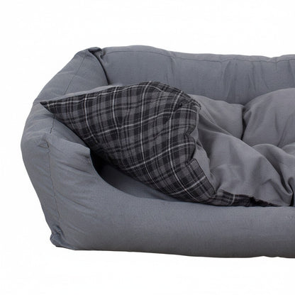 Hundebett modern grau, mit Wendekissen
