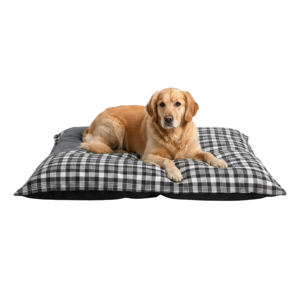 Hundebett / Hundekissen XXL grau/Karo, 120x100 cm, Wendekissen