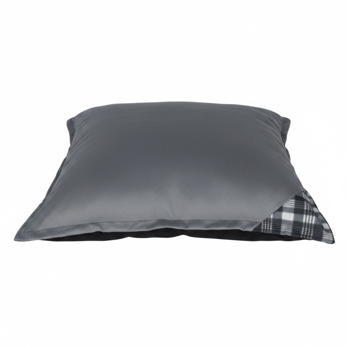 Hundebett / Hundekissen XXL grau/Karo, 120x100 cm, Wendekissen