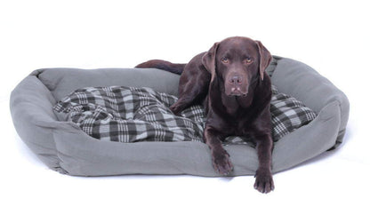 XXL Hundebett / Hundekissen grau, 120x80 cm mit Wendekissen