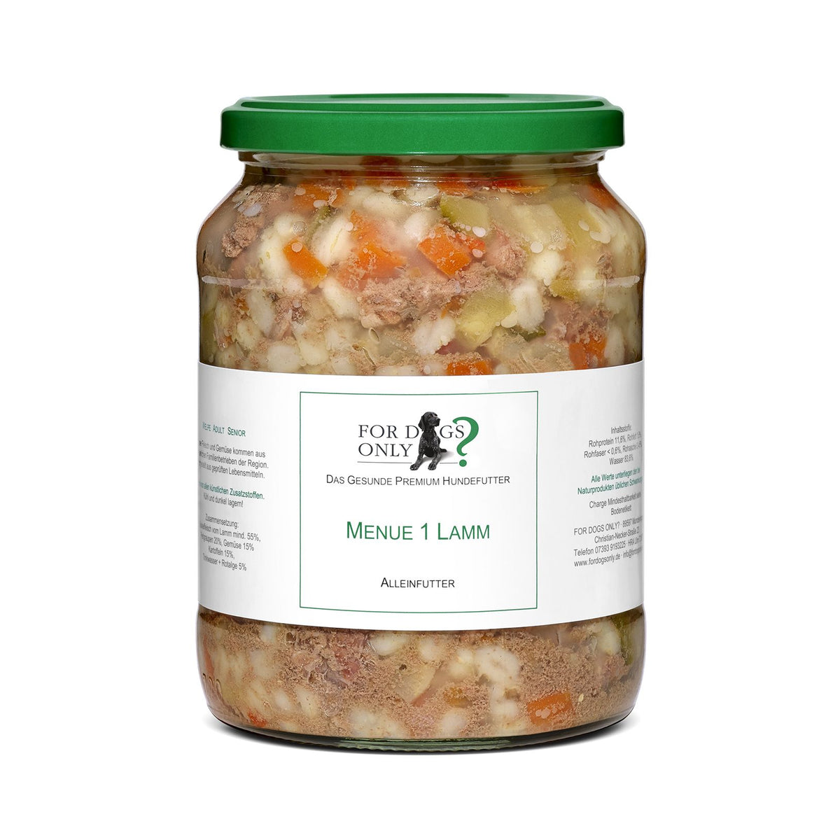 For Dogs Only Premium Hundefutter Menue Lamm - Nassfutter