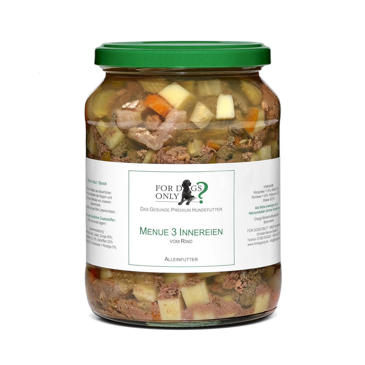 For Dogs Only Premium Hundefutter Menue Innereien & Beinfleisch - Nassfutter