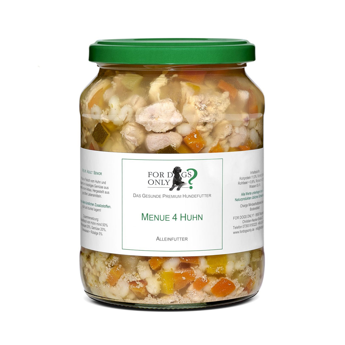 For Dogs Only Premium Hundefutter Menue Huhn - Nassfutter