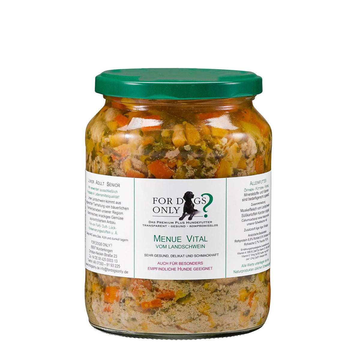 For Dogs Only Premium Hundefutter Menue Vital vom Landschwein - Nassfutter