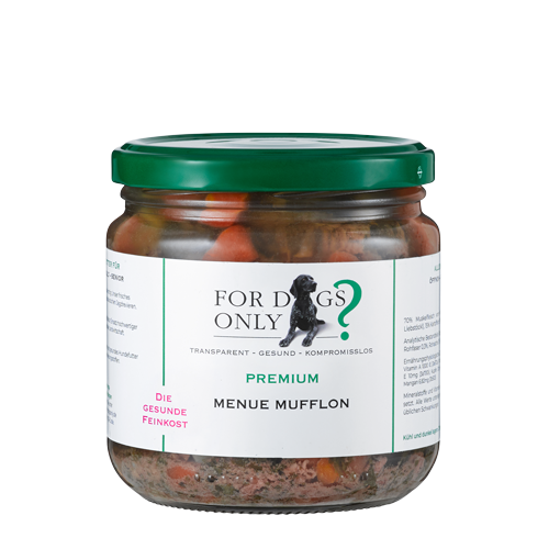 For Dogs Only Premium Hundefutter Menue Mufflon - Nassfutter