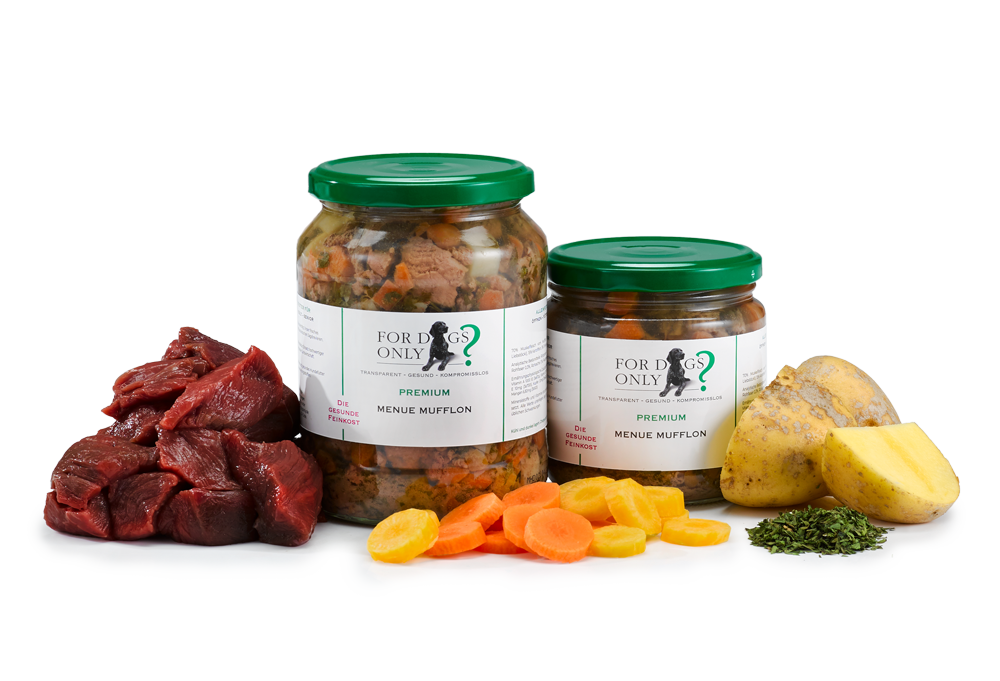 For Dogs Only Premium Hundefutter Menue Mufflon - Nassfutter