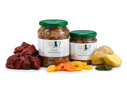 For Dogs Only Premium Hundefutter Menue Mufflon - Nassfutter
