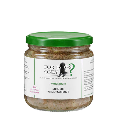 For Dogs Only Premium Hundefutter Menue Wildragout- Nassfutter