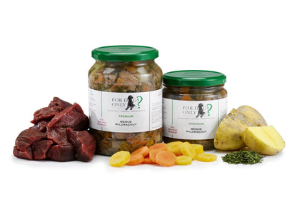 For Dogs Only Premium Hundefutter Menue Wildragout- Nassfutter