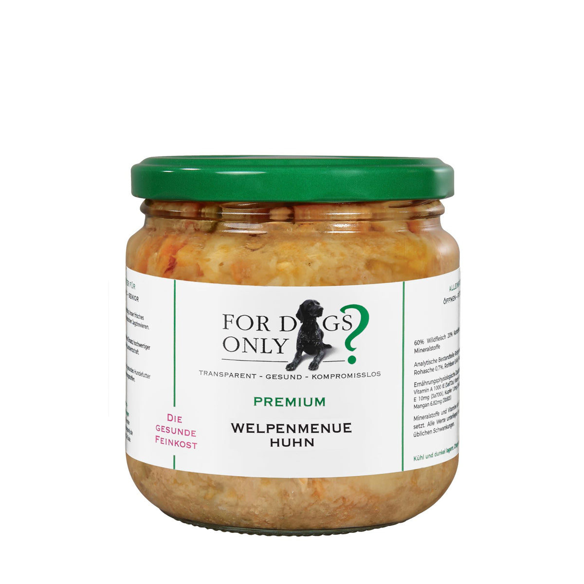 For Dogs Only Premium Hundefutter Welpenmenue mit Huhn- Nassfutter