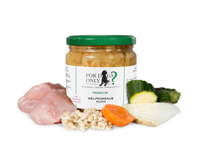 For Dogs Only Premium Hundefutter Welpenmenue mit Huhn- Nassfutter