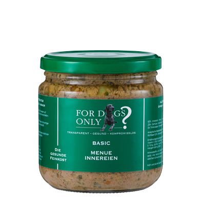 For Dogs Only Basic Menü Innereien & Beinfleisch – Nassfutter für Hunde