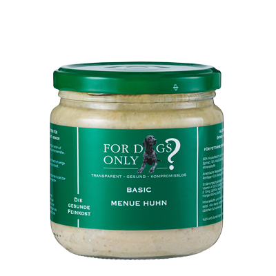 For Dogs Only Basic Menü Huhn – Nassfutter für Hunde