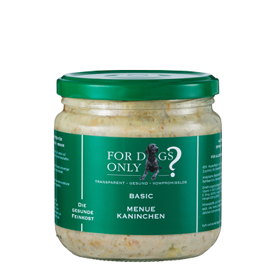 For Dogs Only Basic Menü Kaninchen – Nassfutter für Hunde