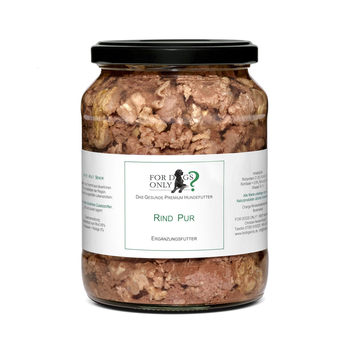 For Dogs Only Premium Hundefutter Rind Pur - Ergänzungsfutter