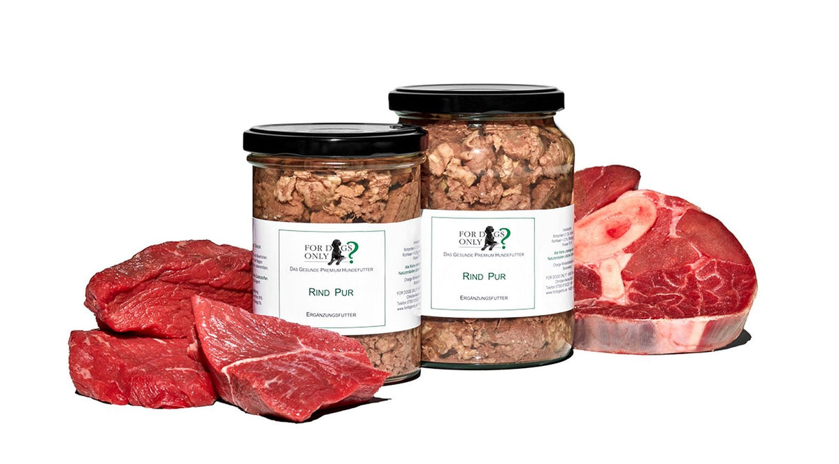 For Dogs Only Premium Hundefutter Rind Pur - Ergänzungsfutter