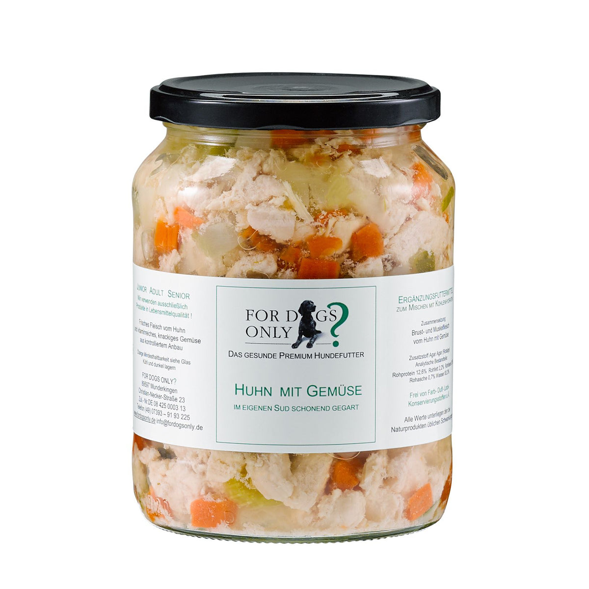 For Dogs Only Premium Hundefutter Huhn mit Gemüse - Ergänzungsfutter
