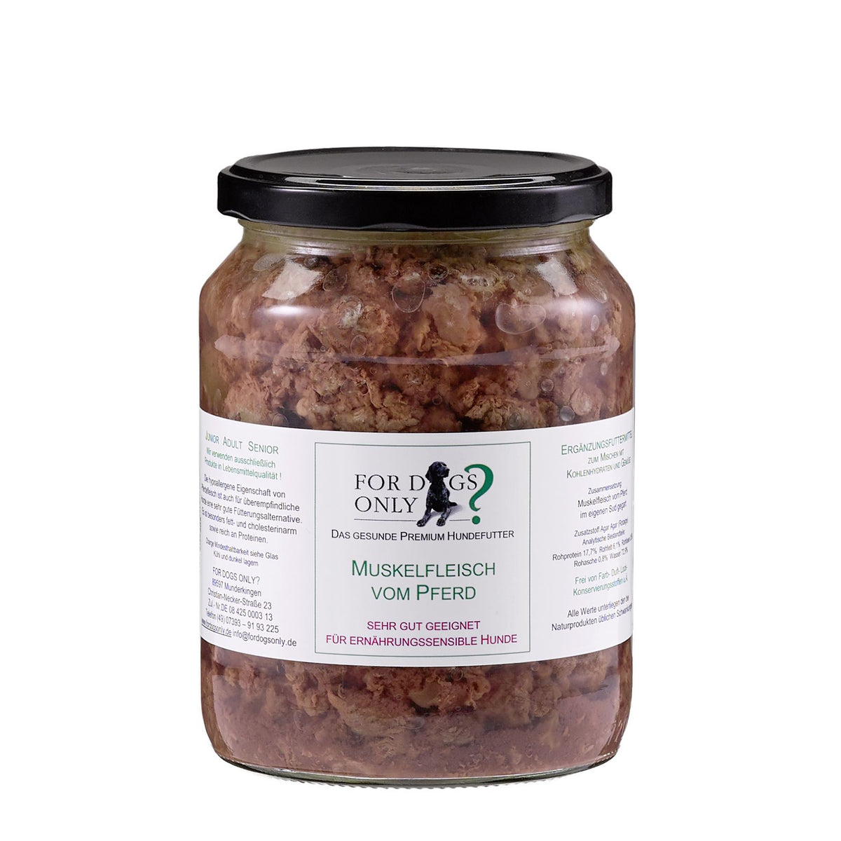 For Dogs Only Premium Hundefutter Pferd Pur - Ergänzungsfutter