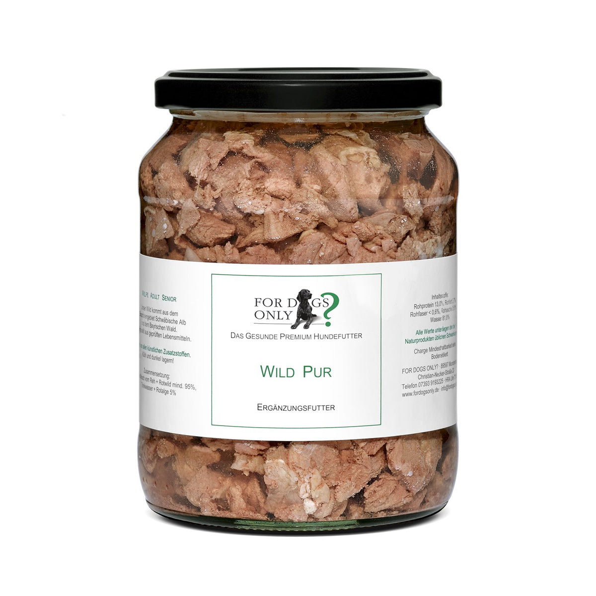 For Dogs Only Premium Hundefutter Wild Pur - Ergänzungsfutter
