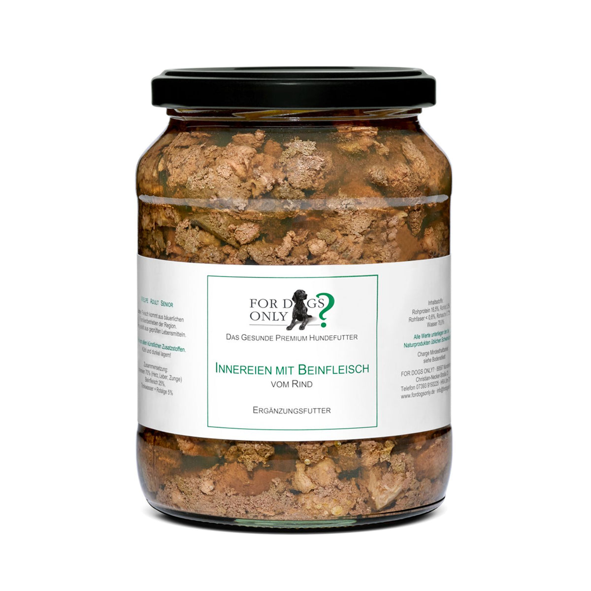 For Dogs Only Premium Hundefutter Innereien & Beinfleisch Pur - Ergänzungsfutter
