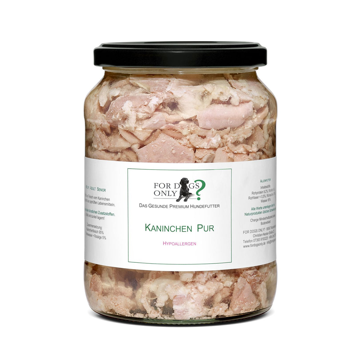 For Dogs Only Premium Hundefutter Kaninchen Pur - Ergänzungsfutter