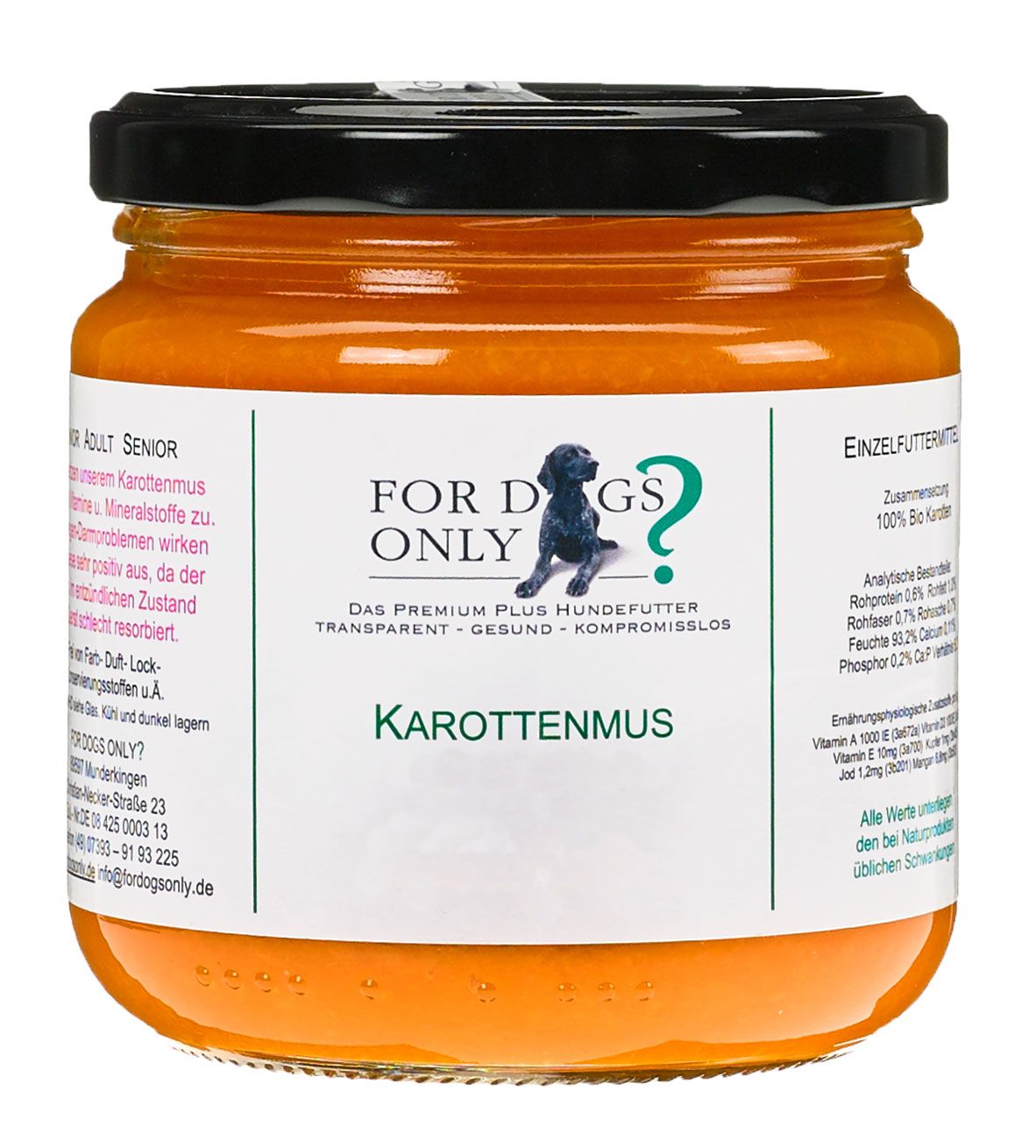For Dogs Only Premium Karottenmus 446g