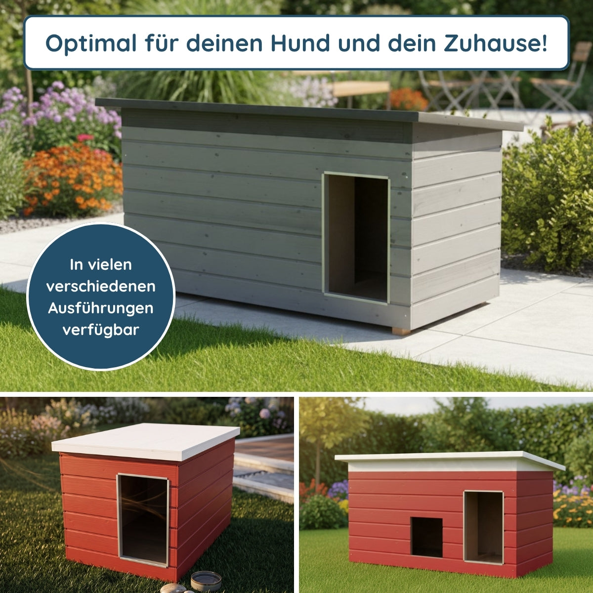 SAUERLAND XXL Outdoor-Hundehütte groß "Dino",  isoliert & wetterfest