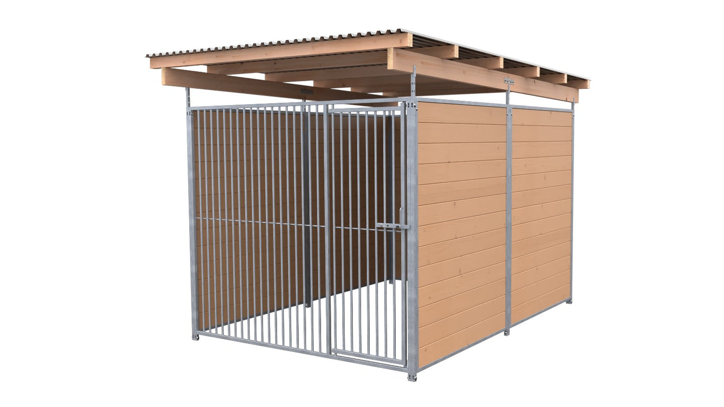 SAUERLAND Hundezwinger 3 x 2 m (Tiefbau) mit Dach