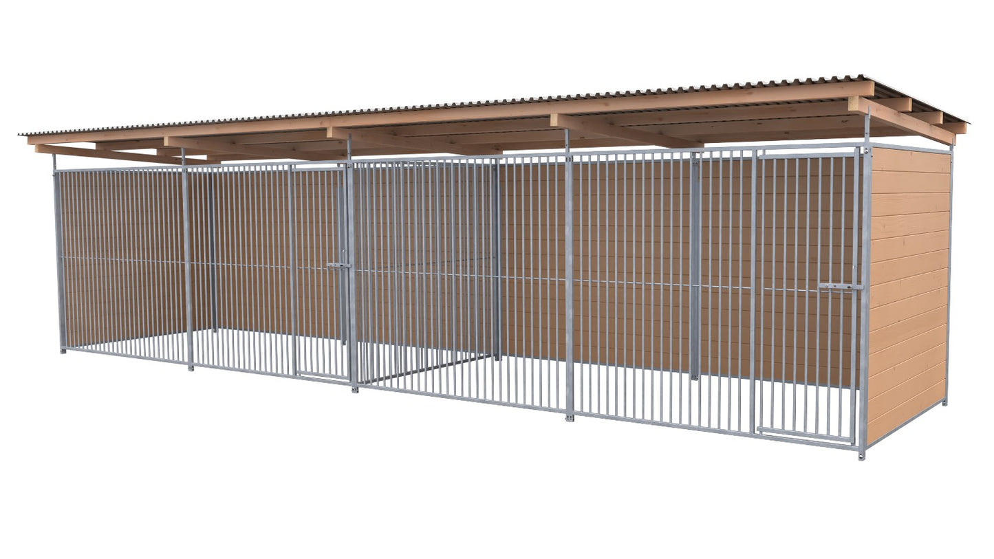 SAUERLAND Hundezwinger Doppelzwinger 2 x 8 m mit Dach