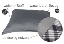 Hundebett / Hundekissen XXL grau/Karo, 120x100 cm, Wendekissen
