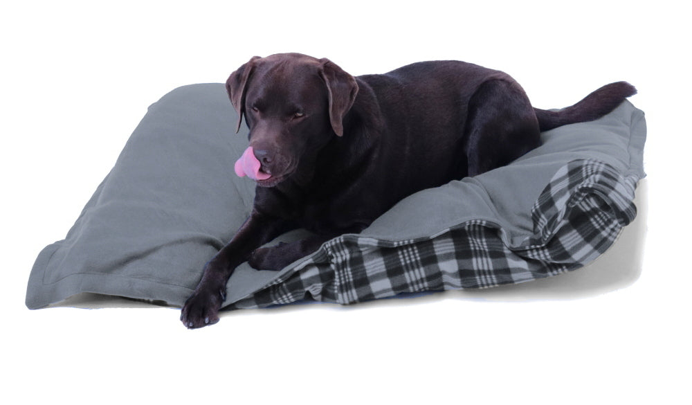 Hundebett / Hundekissen XXL grau/Karo, 120x100 cm, Wendekissen