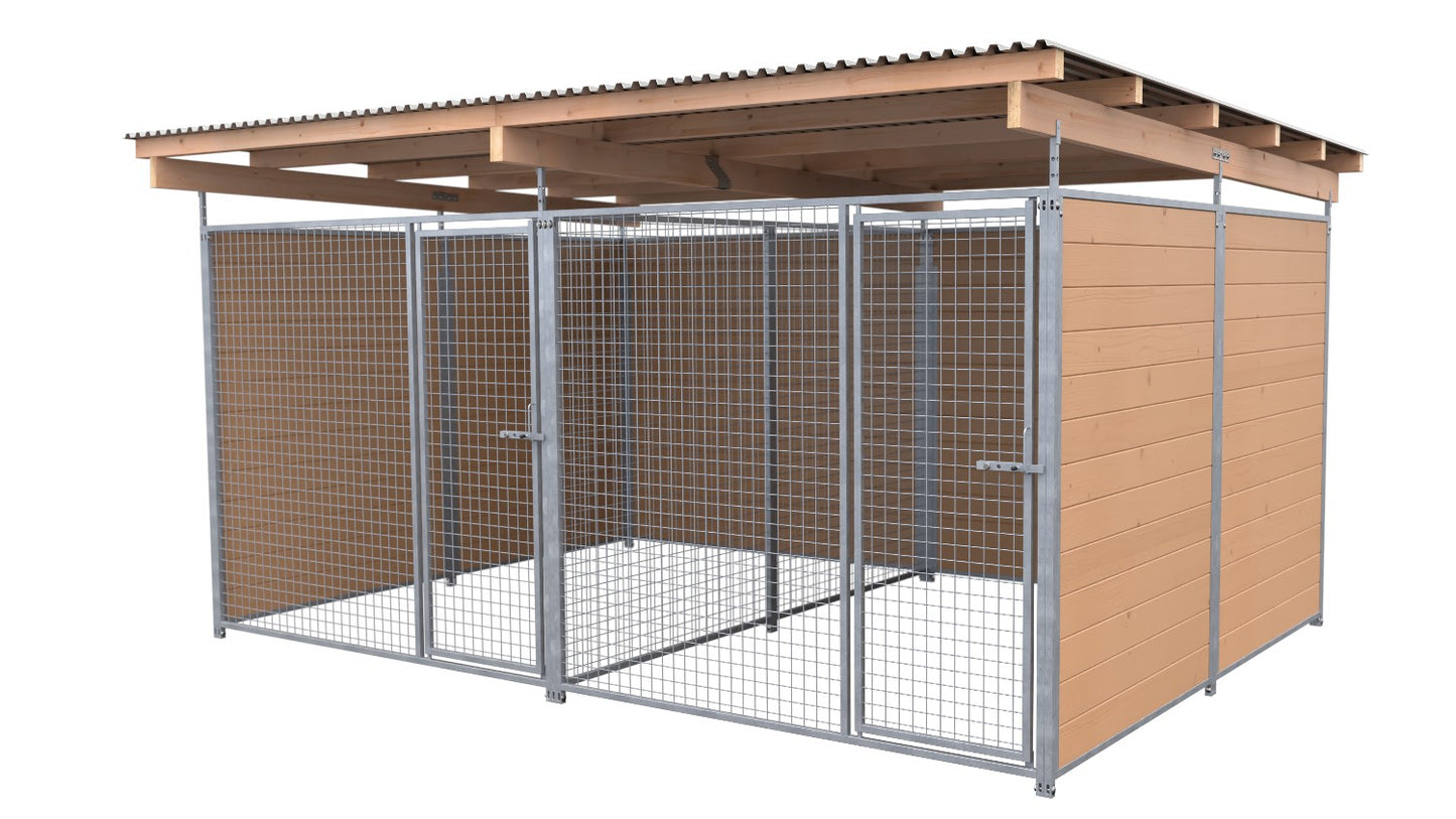SAUERLAND Hundezwinger Doppelzwinger 3 x 4 m mit Dach