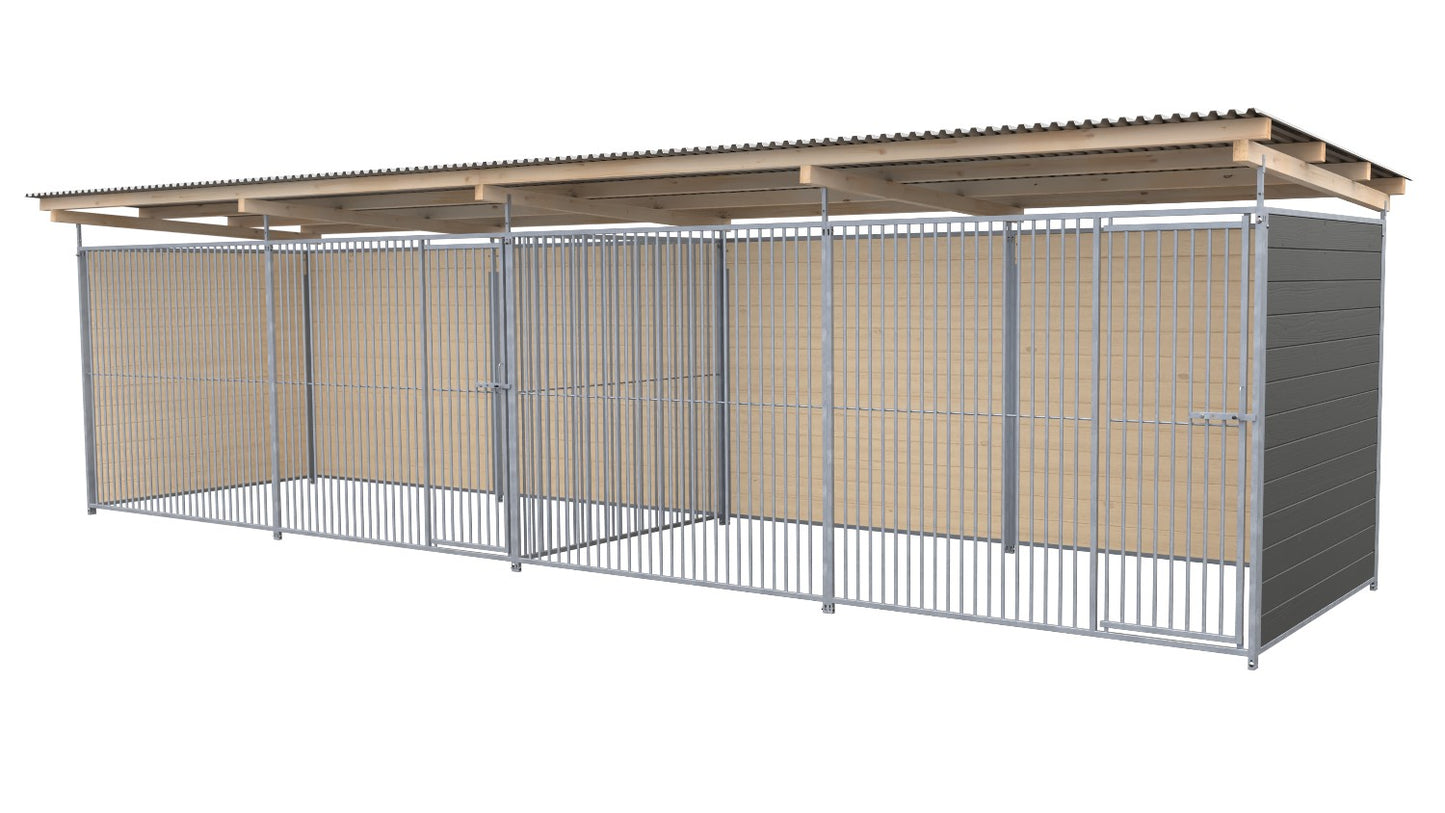 SAUERLAND Hundezwinger Doppelzwinger 2 x 8 m mit Dach