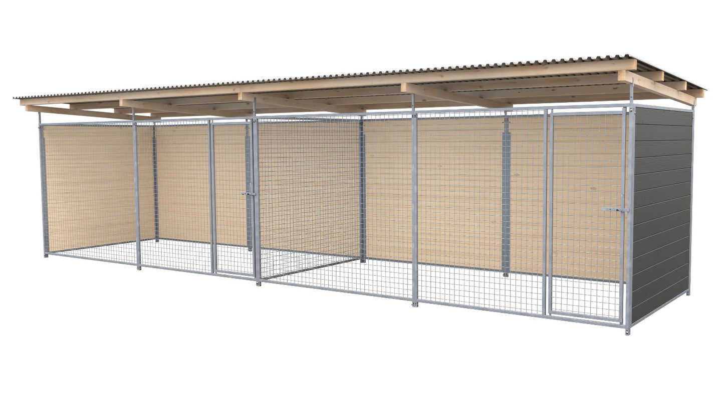 SAUERLAND Hundezwinger Doppelzwinger 2 x 8 m mit Dach